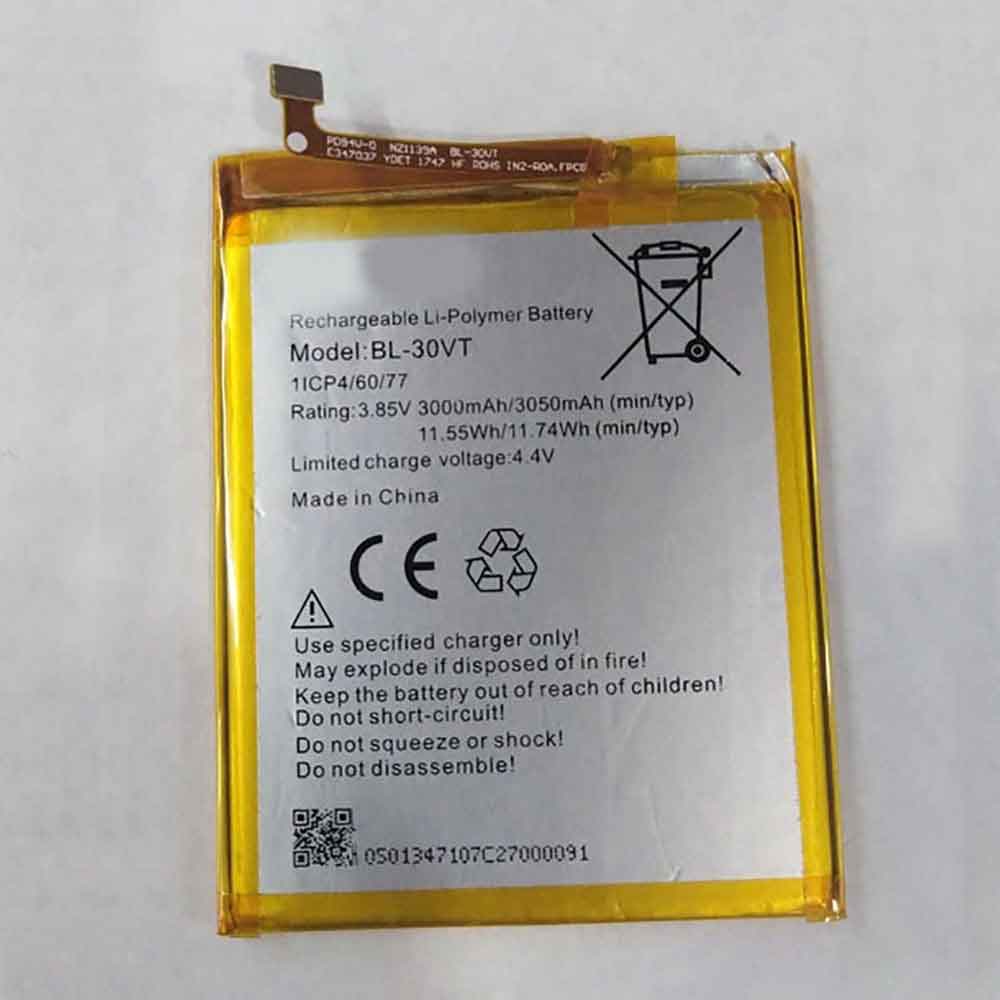 3.85V 4.4V 3000mAh 11.55WH Tecno BL-30VT Replacement Battery