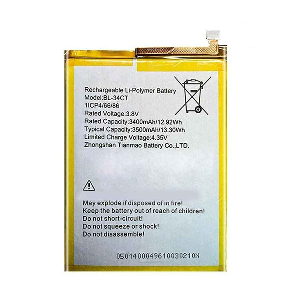 3.8V 4.35V 3400mAh 12.92WH Tecno Camon 11S Replacement Battery