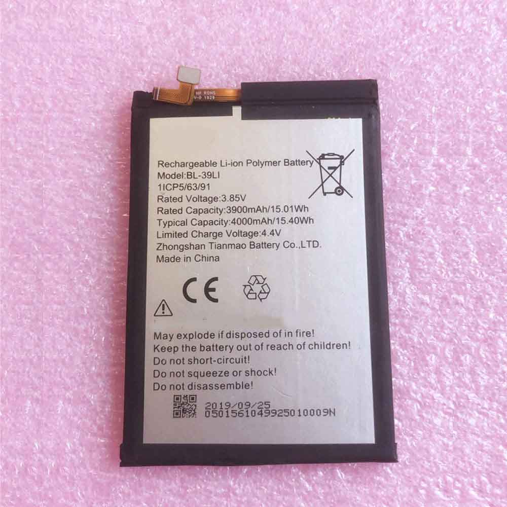 3.85V 4.4V 3900mAh 15.01WH BL-39LI Smartphone Battery for iTel A56/A56 Pro