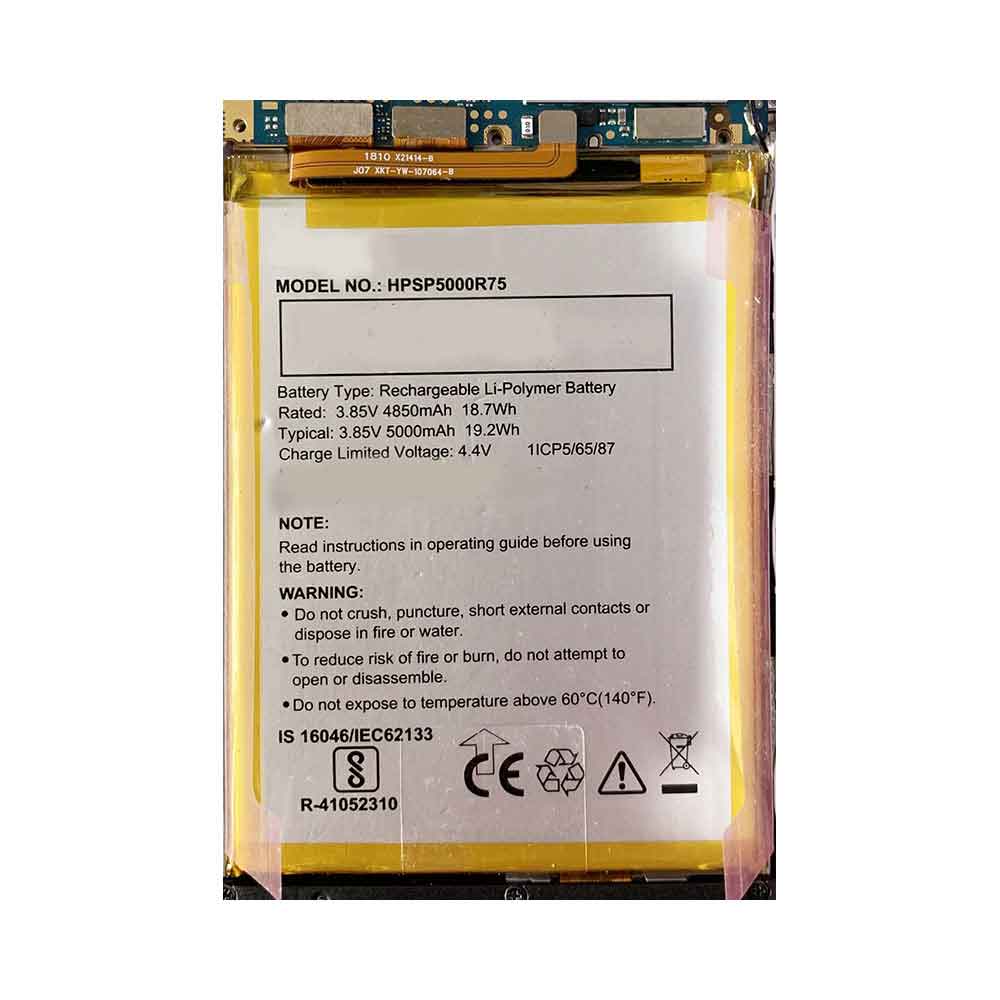 3.85V 4.4V 4850mAh 18.7WH HPSP5000R75 Smartphone Battery for Panasonic Eluga Ray 700