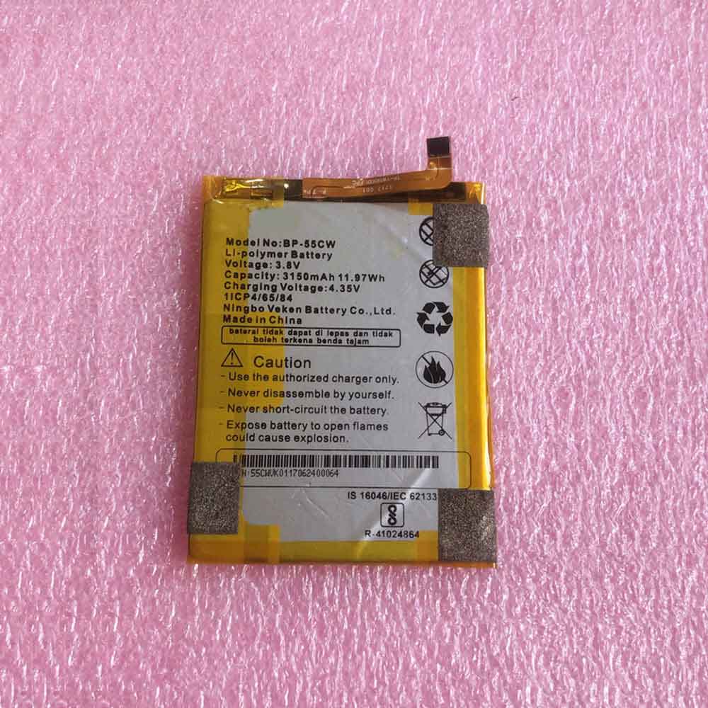 3.8V 4.35V 3150mAh 11.97WH BP-55CW Smartphone Battery for Yuho BP-55CW