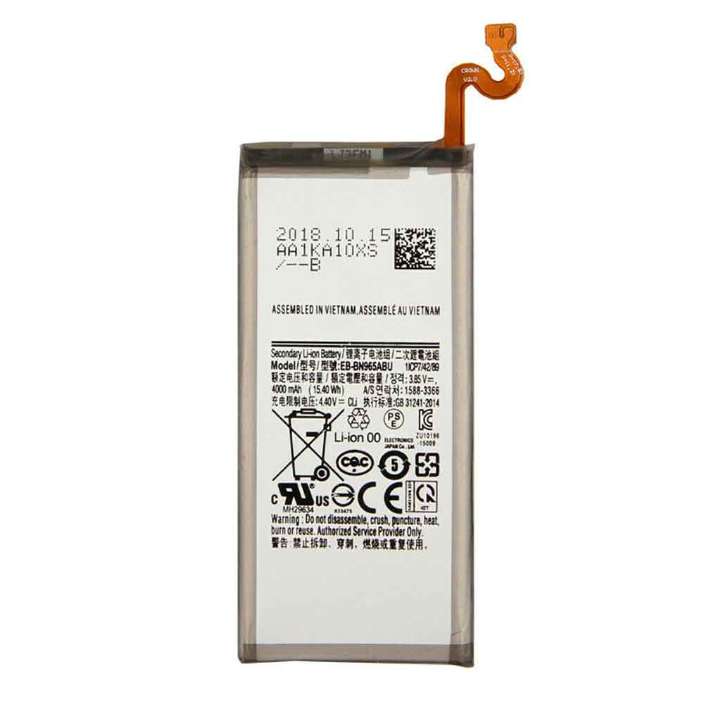 3.85V 4.4V 4000mAh 15.40WH EB-BN965ABU Smartphone Battery for Samsung Galaxy Note 9 SM-N9600 N9600