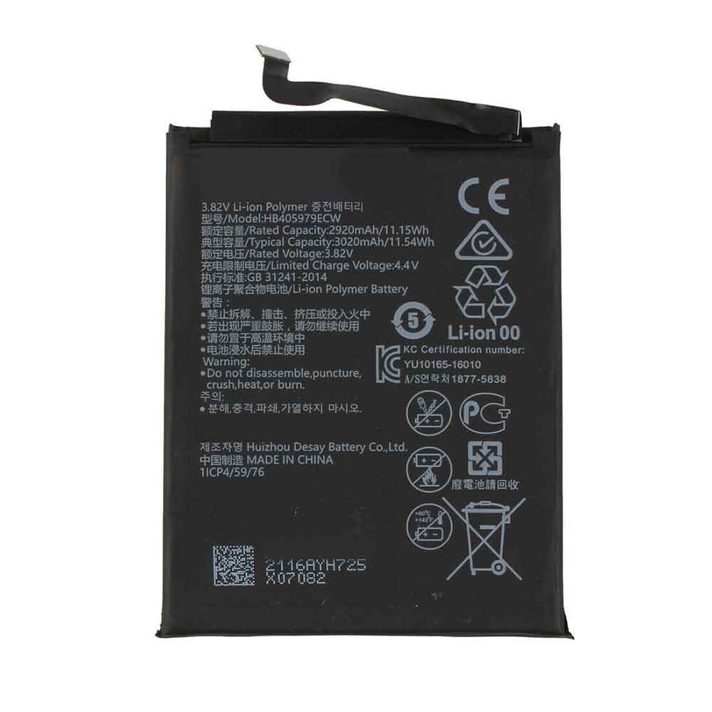 3.82V 4.4V 2920mAh 11.15WH HB405979ECW Smartphone Battery for Huawei Nova CAZ-AL10 CAZ-TL00