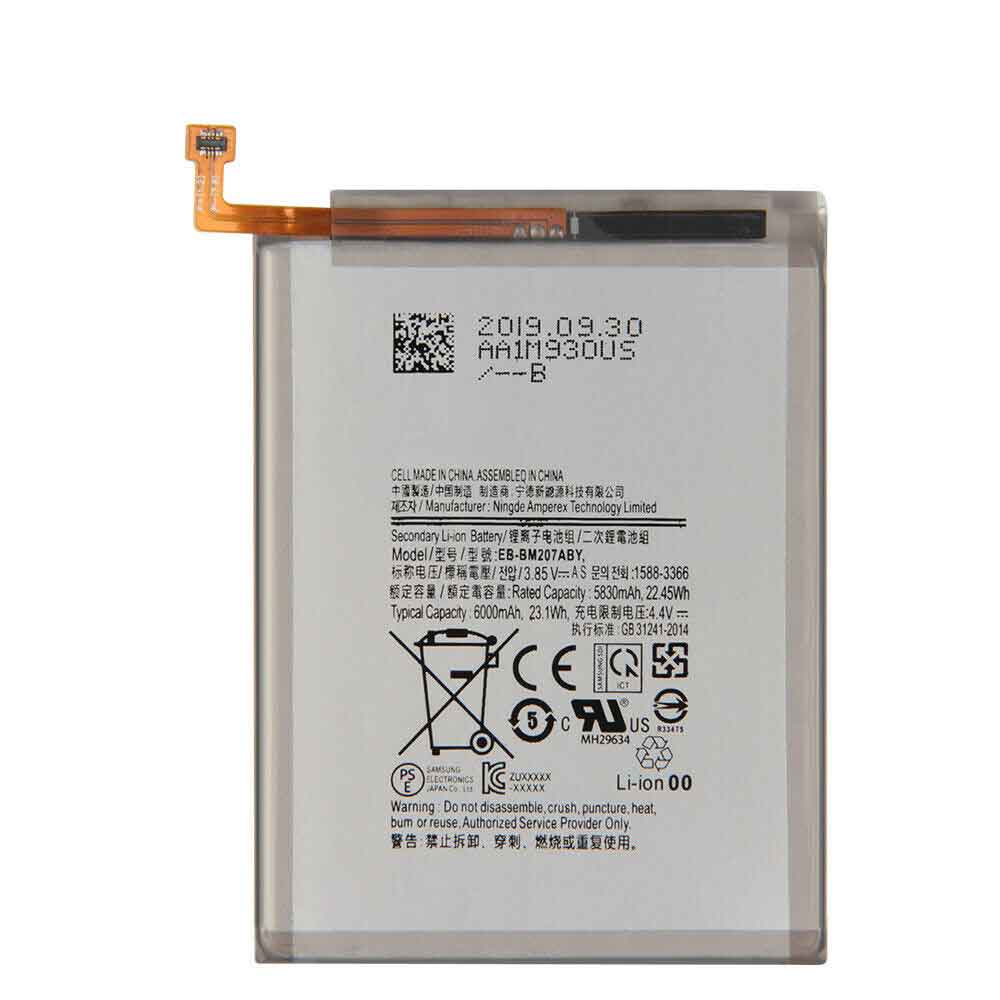 3.85V 4.4V 5830mAh 22.45WH EB-BM207ABY Smartphone Battery for Samsung Galaxy M30s SM-M3070