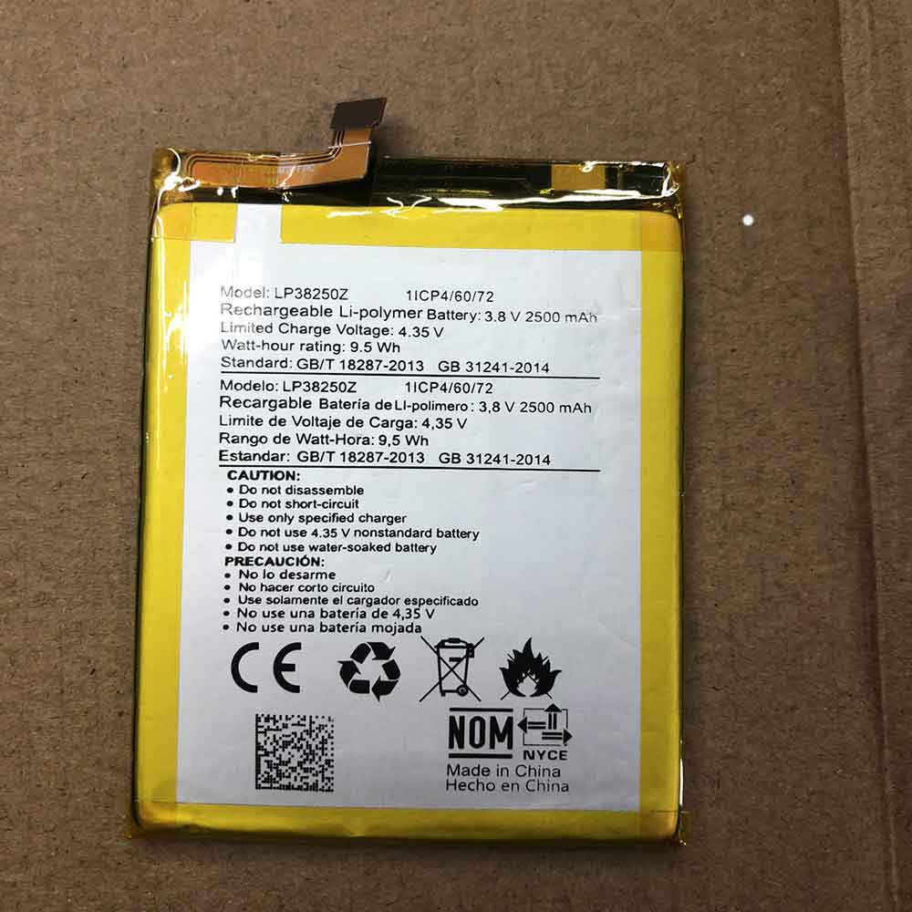 3.8V 4.35V 2500MAH 9.5WH LP38250Z Smartphone Battery for Hisense F30 F31 F3Pro