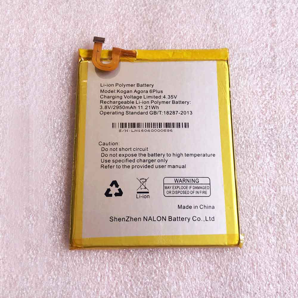 3.8V 4.35V 2950MAH 11.21WH Kogan_Agora_6Plus Smartphone Battery for Kogan Agora 6Plus 4G LTE