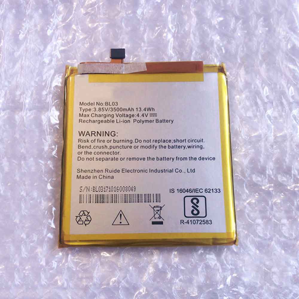 3.85V 4.40V 3500MAH 13.4WH BL03 Smartphone Battery for Smartron Unno BL03
