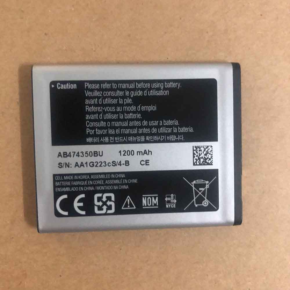 3.7V 1200mAh/4.44WH AB474350BU Smartphone Battery for Samsung SGH-D780 D788 G810 G810C G818E i550