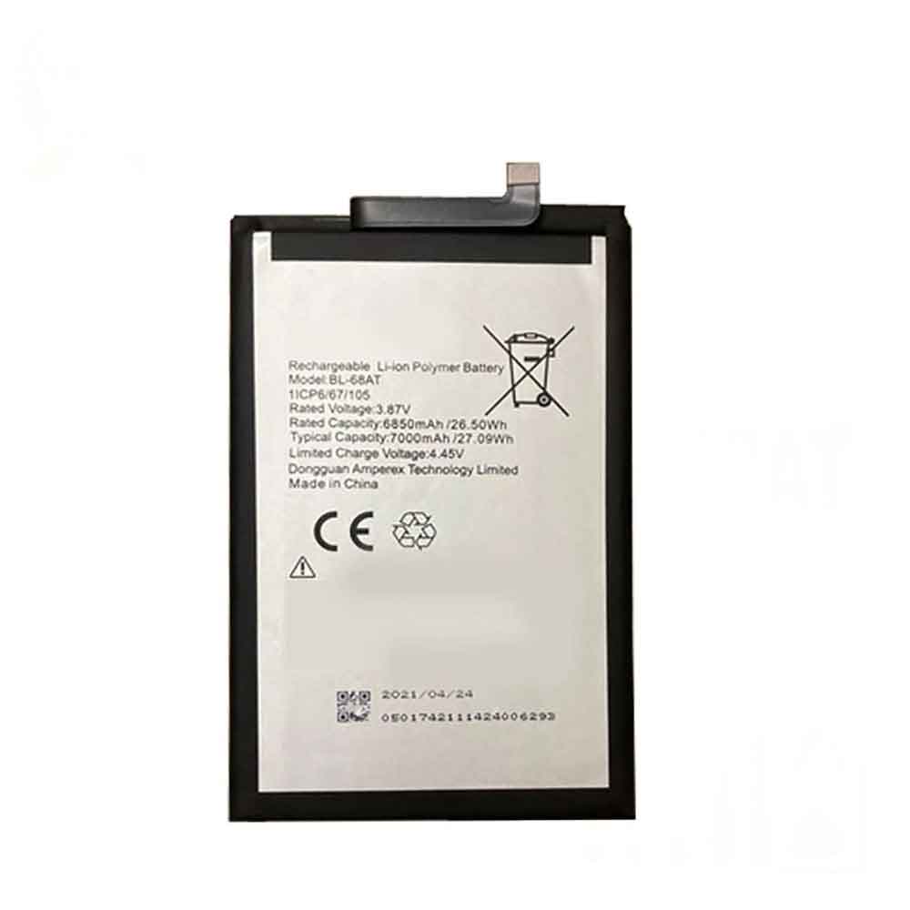 3.87V 4.45V 6850mAh/26.50WH Tecno BL-68AT Replacement Battery