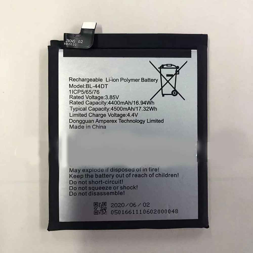 3.85V 4.4V 4400mAh/16.94WH BL-44DT Smartphone Battery for Tecno BL-44DT