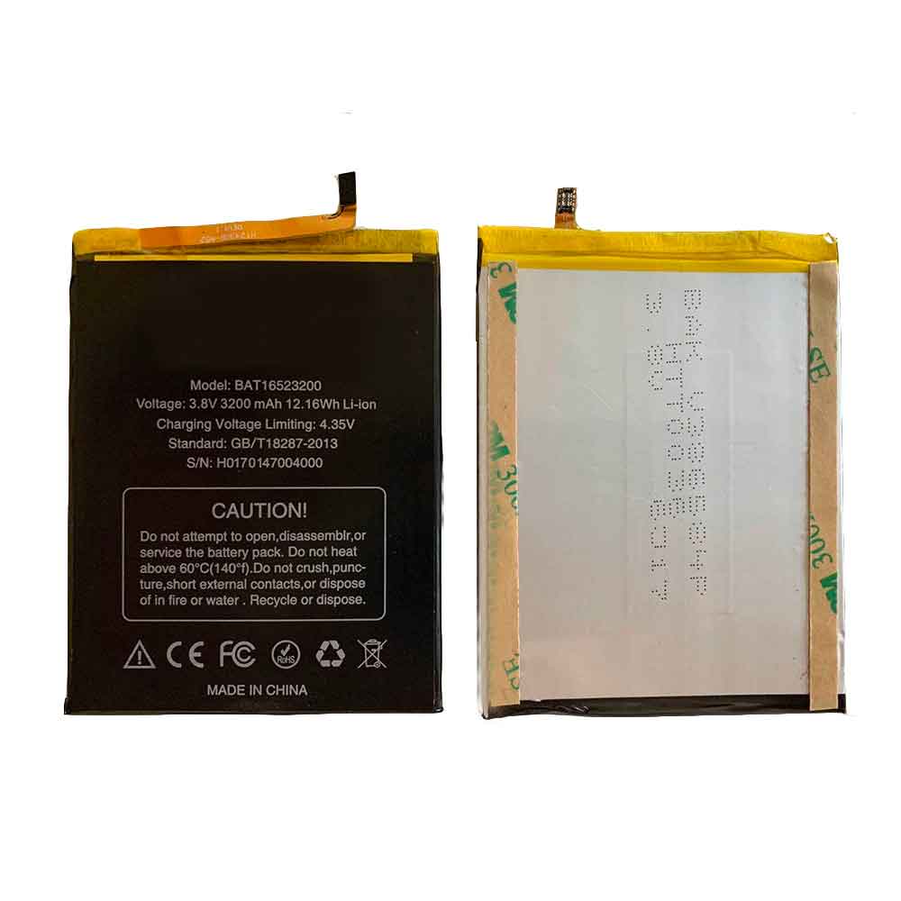 3.8V 4.35V 3200MAH/12.16WH BAT16523200 Smartphone Battery for Doogee Y6 Y6c