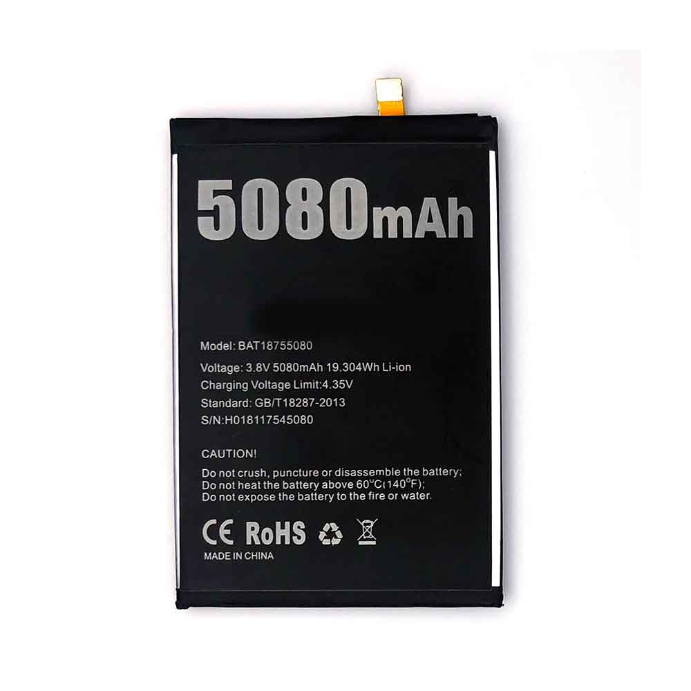 3.8V 4.35V 5080MAH/19.304WH BAT18755080 Smartphone Battery for Doogee Y7 Plus