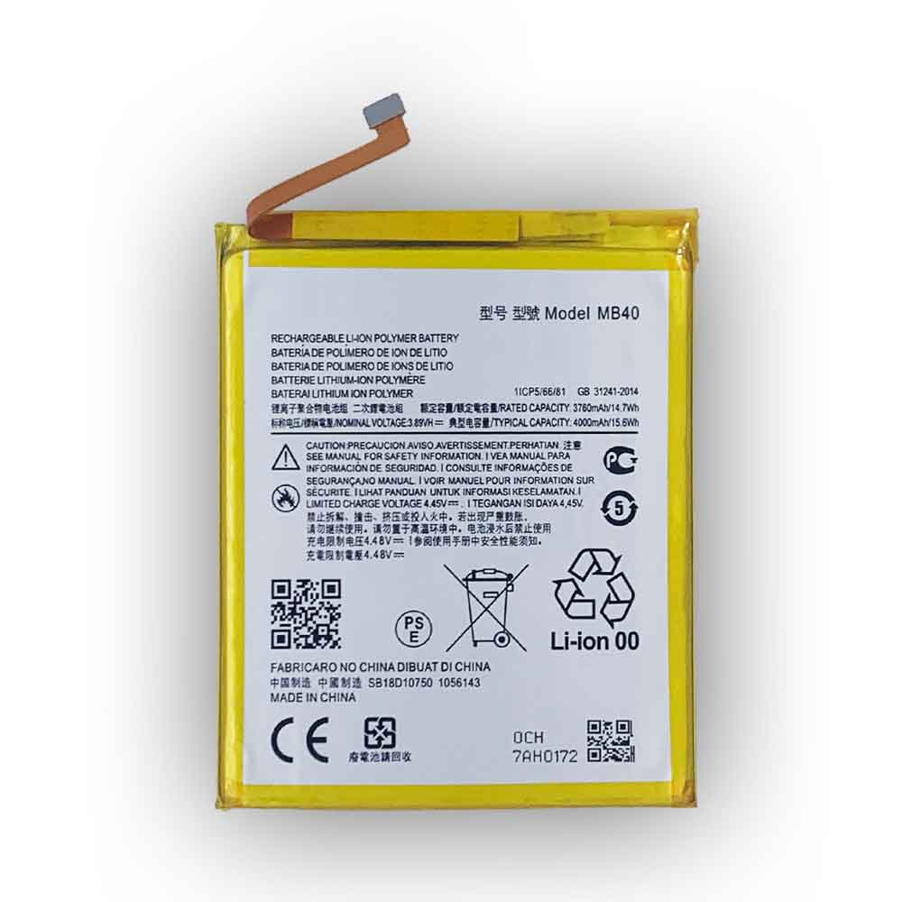 3.89V 4.48V 4000MAH/15.6WH MB40 Smartphone Battery for Motorola Edge 20