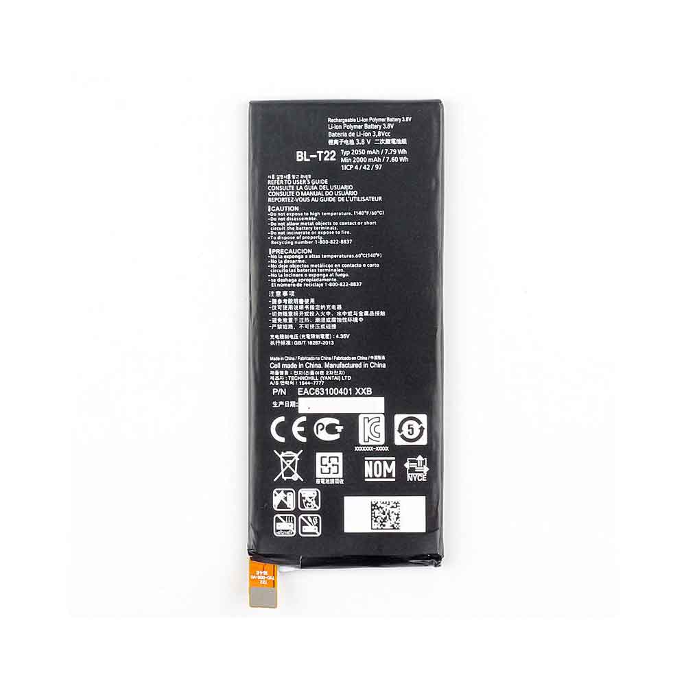3.8V 4.35V 2050MAH/7.79Wh BL-T22 Smartphone Battery for LG Zero H650K H650E F620L F620S