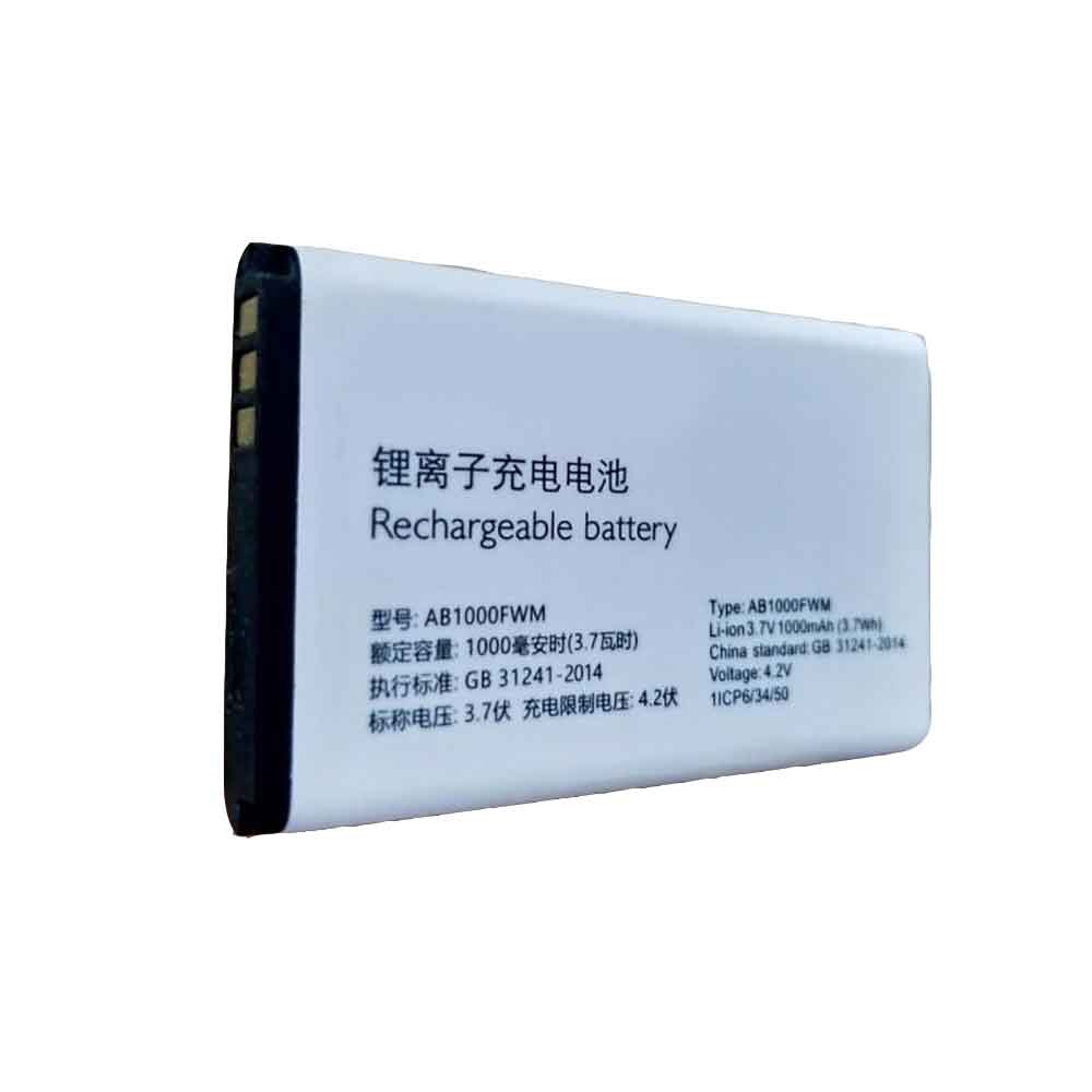 3.7V 4.2V 1000MAH/3.7Wh AB1000FWM Smartphone Battery for Philips E308