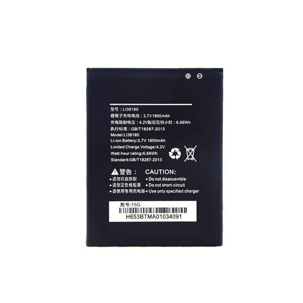 3.7V 4.2V 1800mAh/6.66WH Li38180 Smartphone Battery for Hisense M20-T