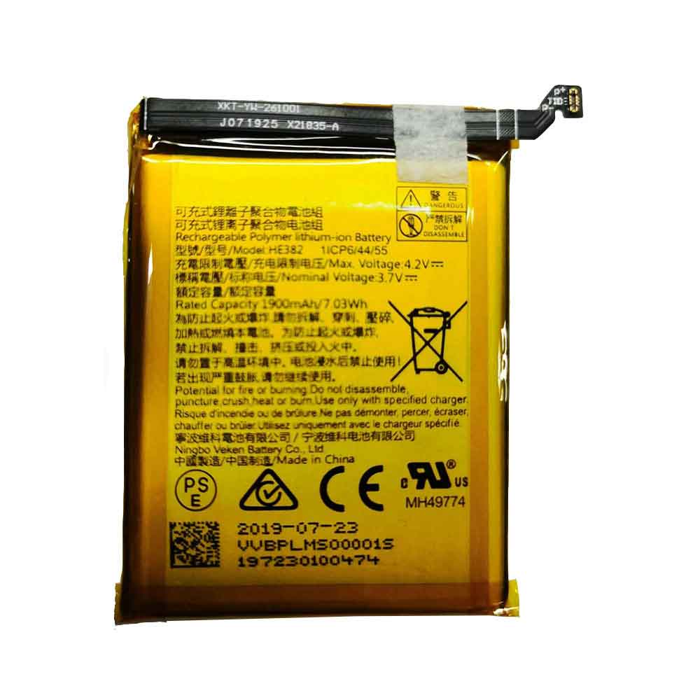 3.7V 4.2V 1900mAh/7.03WH HE382 Smartphone Battery for Leomo HE382