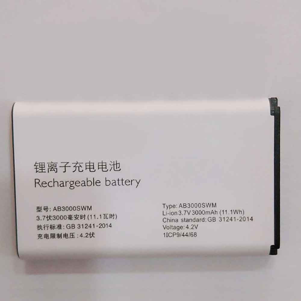 3.7V 4.2V 3000mAh/11.1WH AB3000SWM Smartphone Battery for Philips E288 E288S