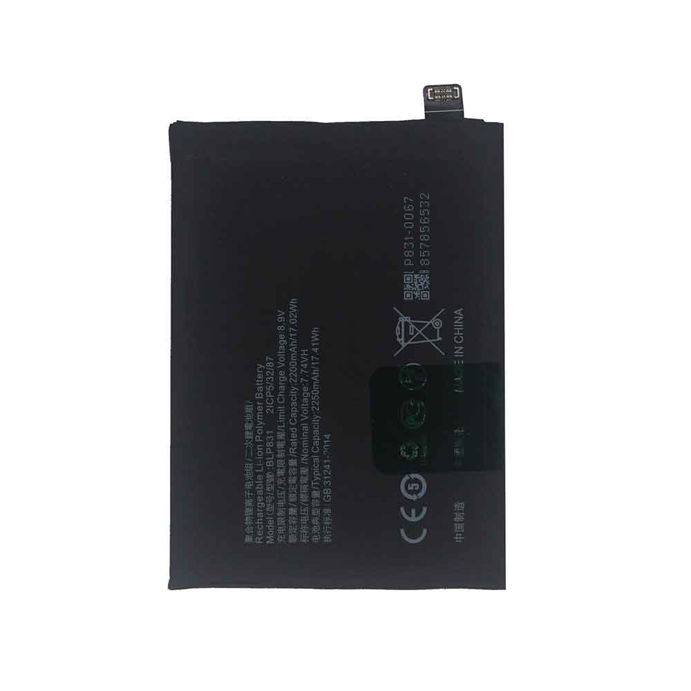 7.74V 8.90V 2200mAh 17.02WH BLP831 Smartphone Battery for OPPO Find X3 Pro