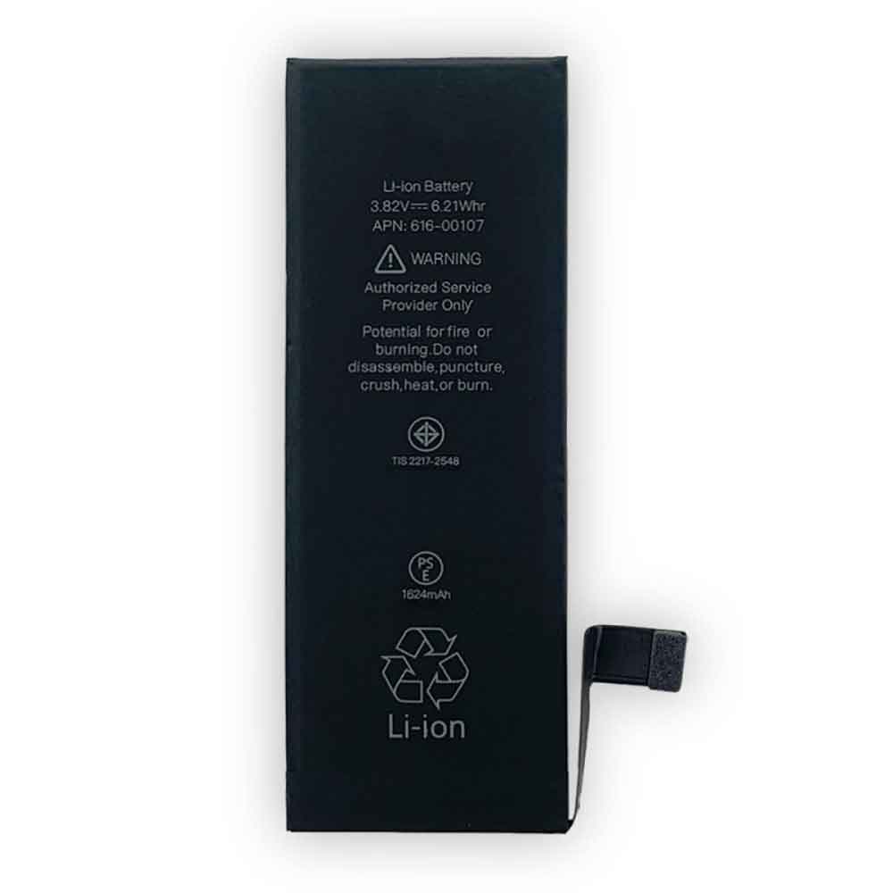 3.82V 4.35V 1624mAh 6.21WH 616-00107 Smartphone Battery for Apple 616-00107