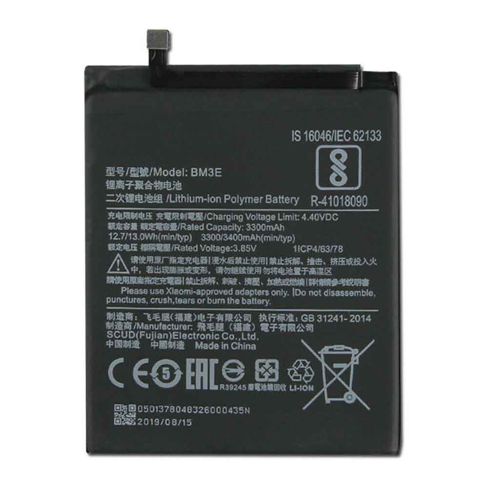 3.85V 4.4V 3300mAh/12.7WH BM3E Smartphone Battery for Xiaomi 8