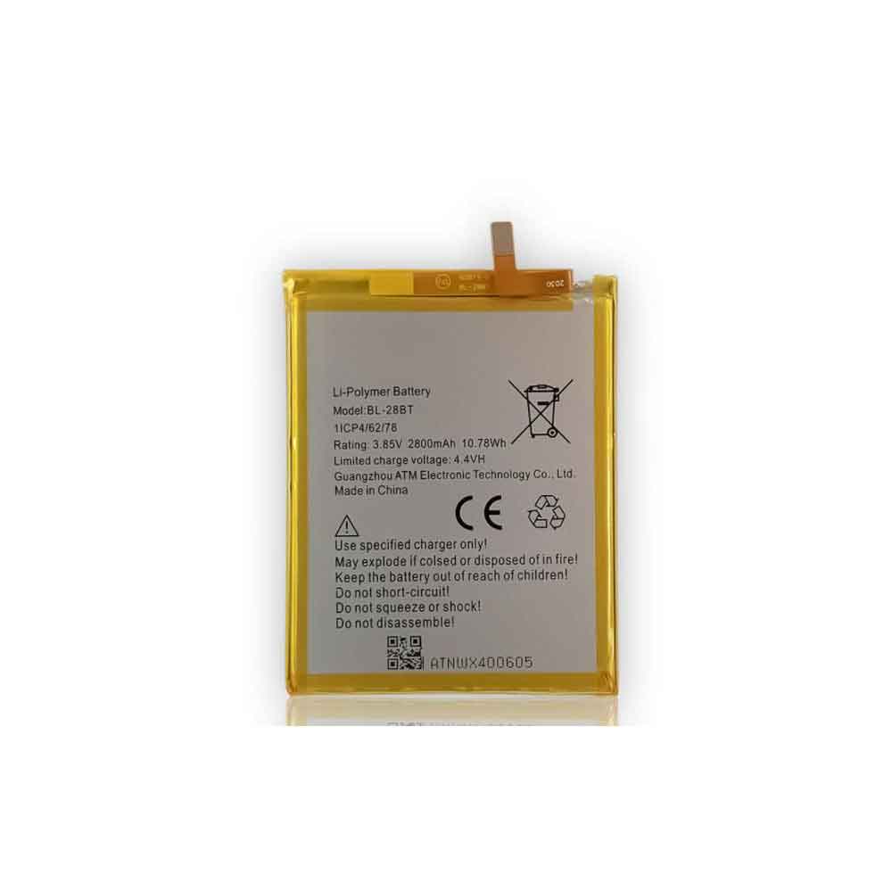 3.85V 4.4V 2800mAh/10.78WH BL-28BT Smartphone Battery for Tecno WX4/WX4 Pro