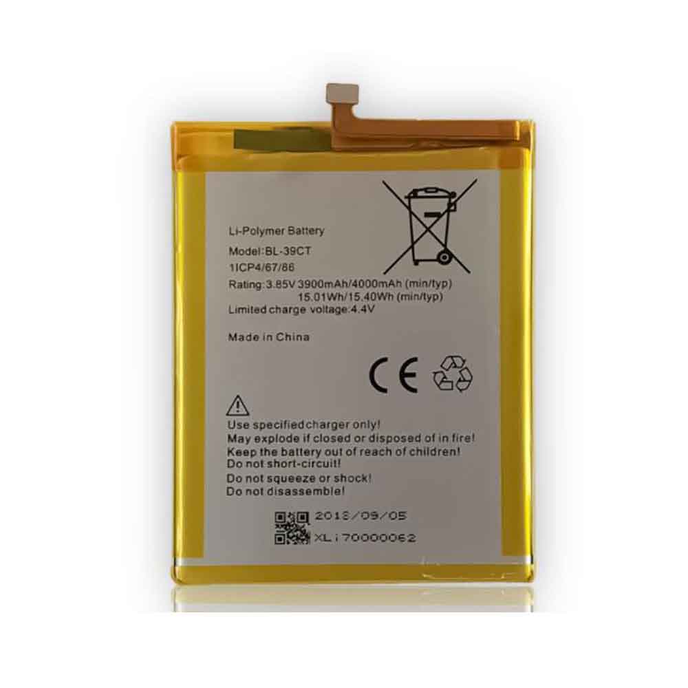 3.85V 4.4V 4000mAh/15.40WH BL-39CT Smartphone Battery for Tecno i7