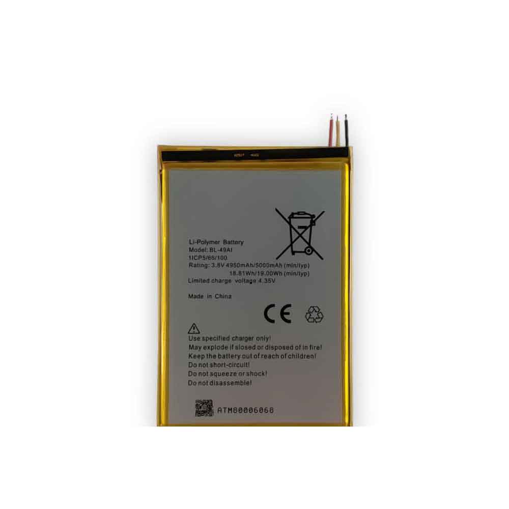 3.8V 4.35V 5000mAh/19WH BL-49AI Smartphone Battery for Itel 1556