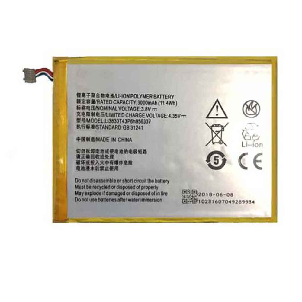 3.8V 4.35V 3000mAh/11.4WH Li3830t43p6h856337 Smartphone Battery for ZTE G719C N939St Blade S6 Lux Q7/-C