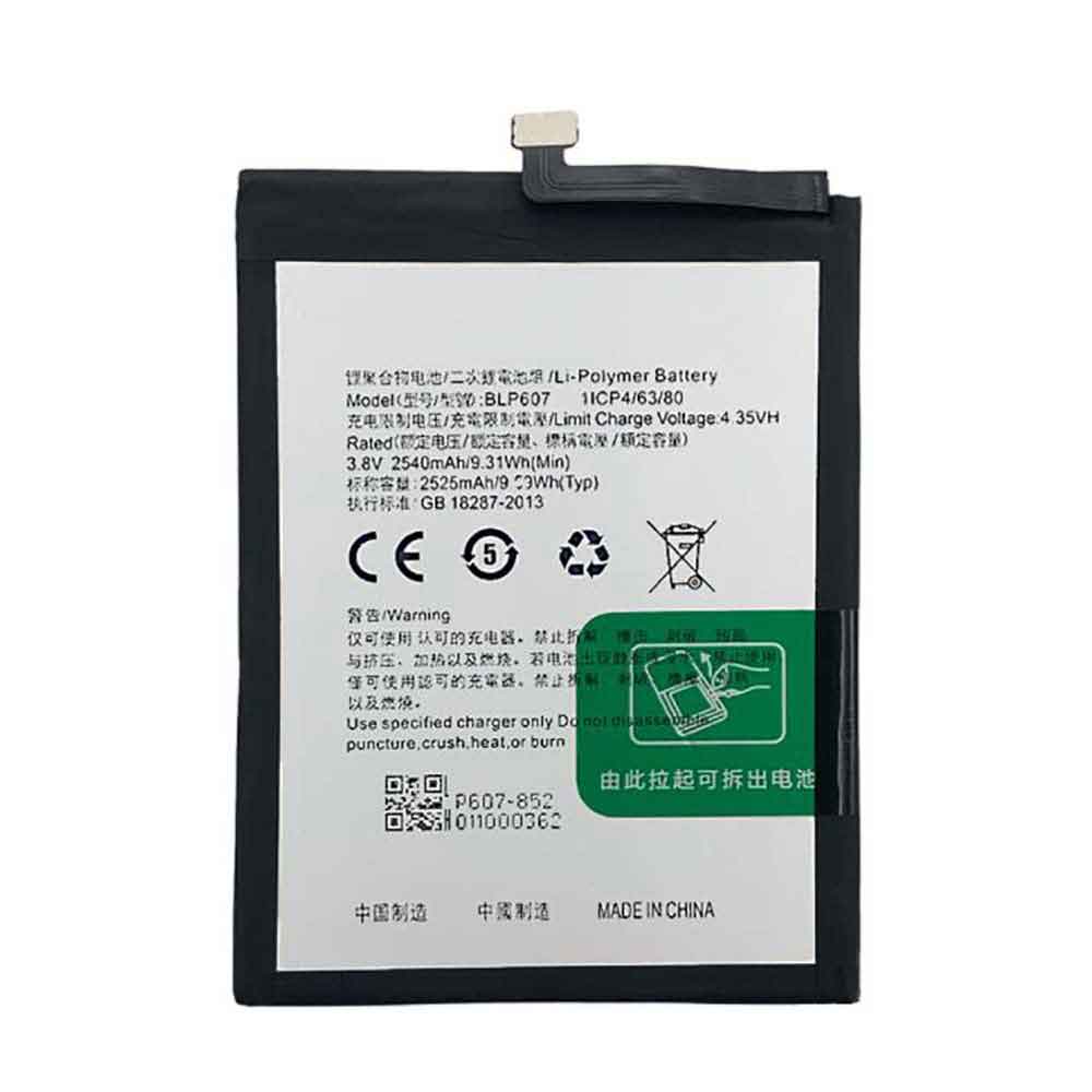 3.8V 4.35V 2540mAh/9.31WH BLP607 Smartphone Battery for OPPO A30