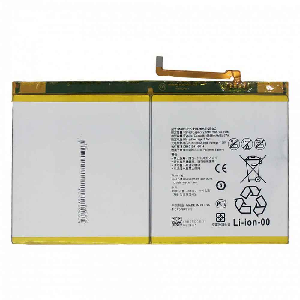3.8V 4.35V 6500mAh/24.7WH HB26A5I0EBC Tablet Battery for Huawei M3 Lite (BAH-W09)