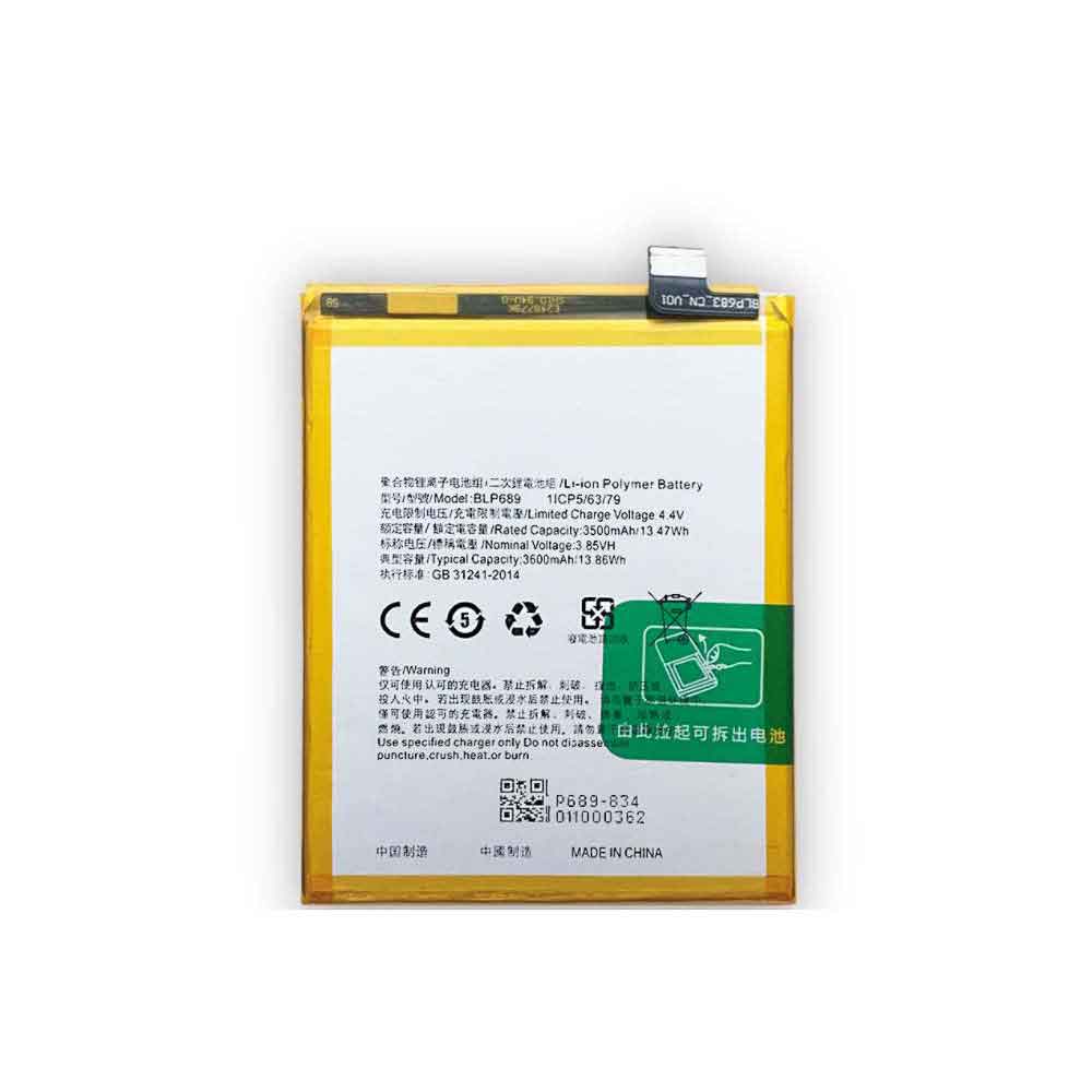 3.85V 4.4V 3600mAh/13.86WH BLP689 Smartphone Battery for OPPO R15X K1 RX17 Neo