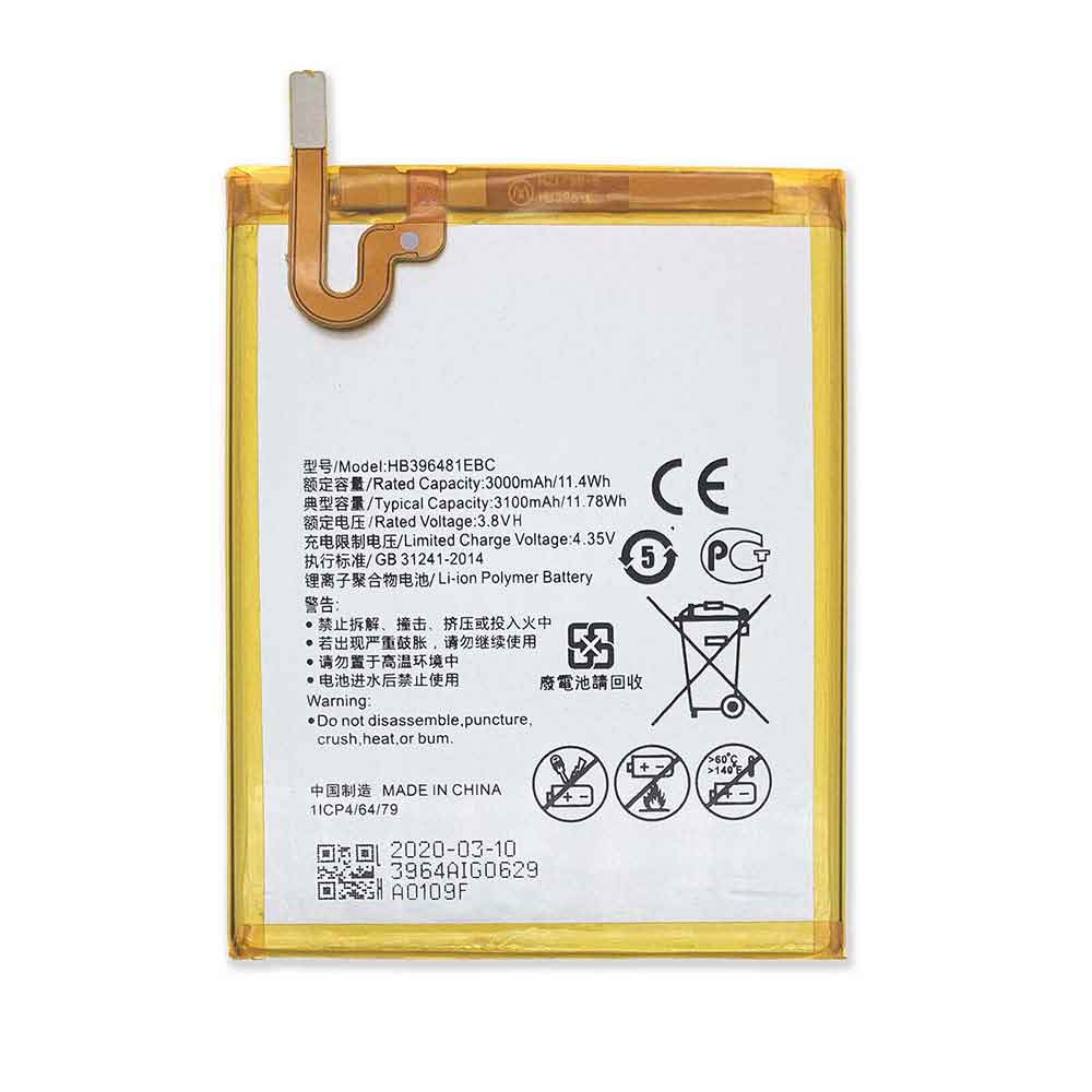 3.8V 4.35V 3000mAh/11.4WH HB396481EBC Smartphone Battery for Huawei Honor 5A 5X