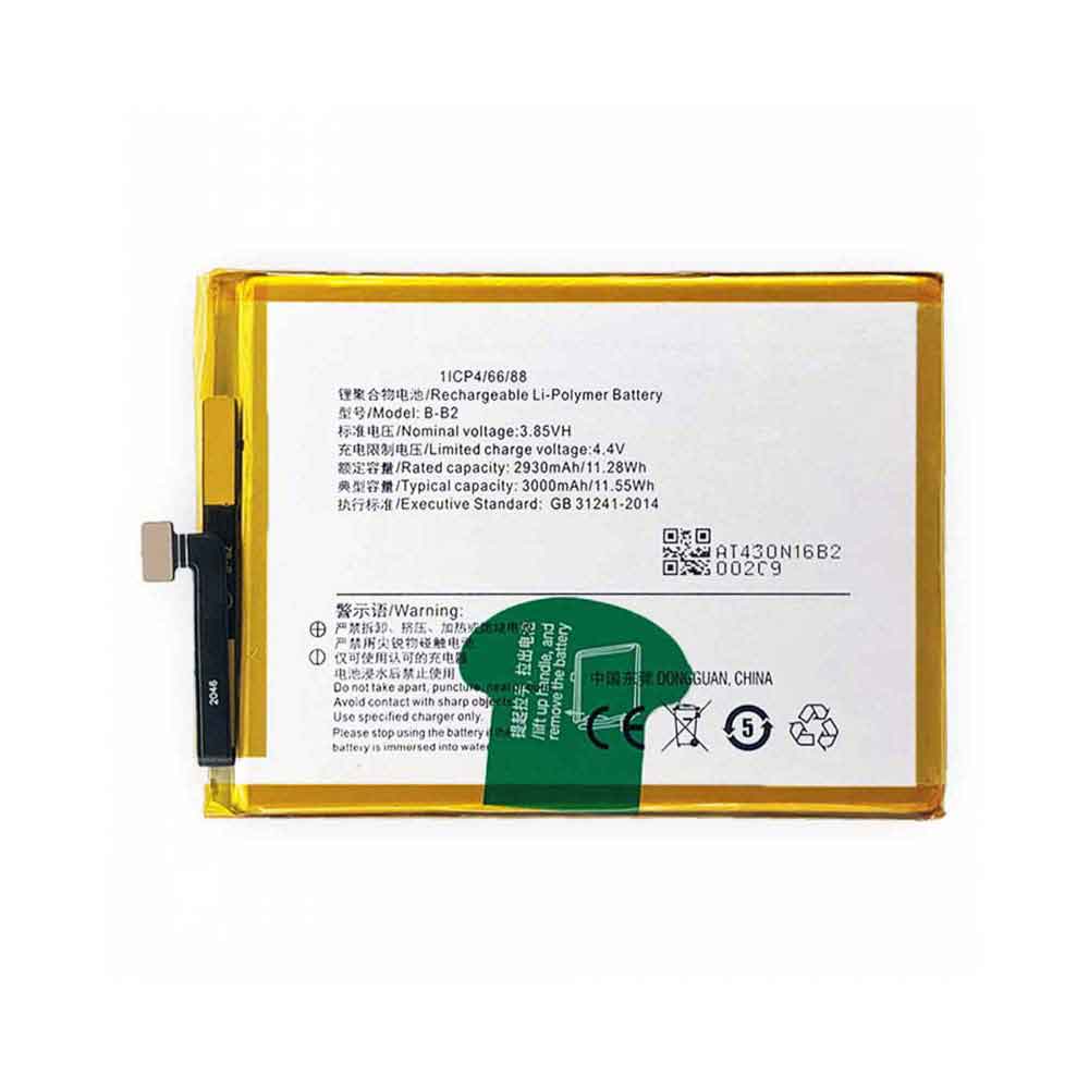 3.85V 4.4V 3000mAh/11.55WH B-B2 Smartphone Battery for Vivo Y66 Y67 Y67L