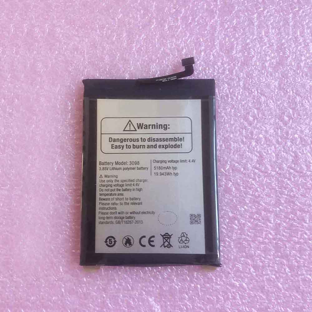 3.85V 4.4V 5180mAh/19.943WH 3098 Smartphone Battery for Ulefone Note 13P