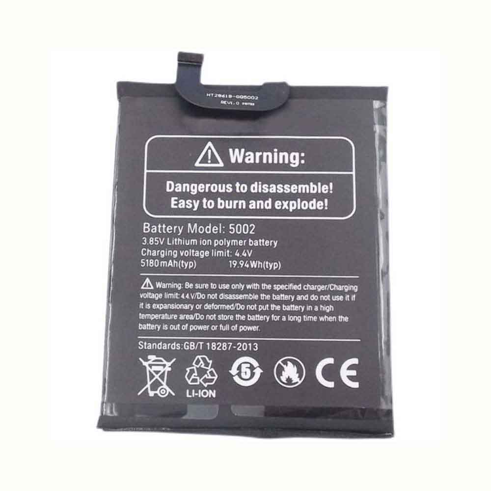 3.85V 4.4V 5180mAh/19.94WH 5002 Smartphone Battery for Ulefone Armor 12