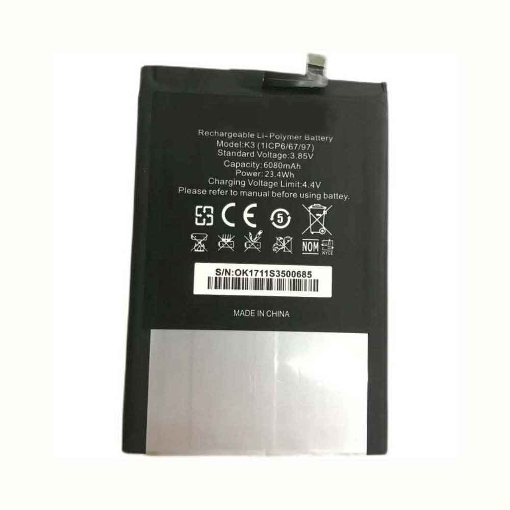 3.85V 4.4V 6080mAh/23.4WH K3 Smartphone Battery for Oukitel K3