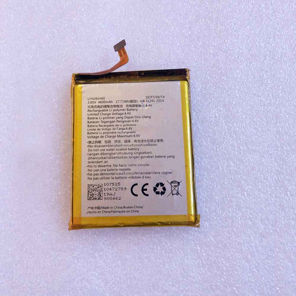 3.85V 4.4V 4600mAh/17.71WH LPN385460 Smartphone Battery for Hisense LPN385460