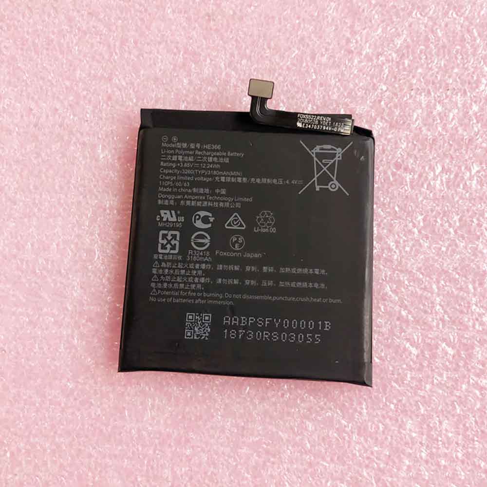 3.85V 4.4V 3180mAh/12.24WH HE366 Smartphone Battery for Nokia HE366