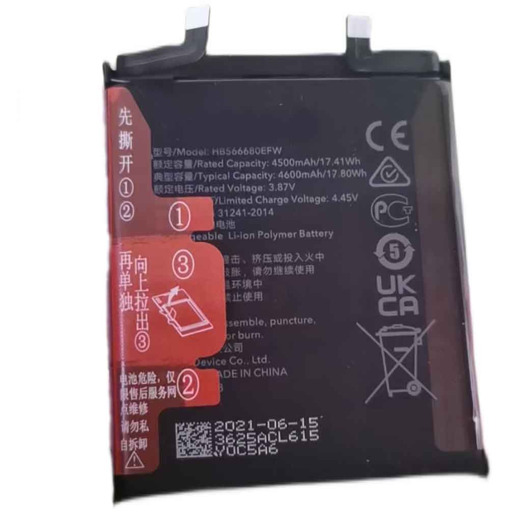 3.87V 4.45V 4500mAh/17.41WH HB566680EFW Smartphone Battery for Huawei Honor Magic3,Magic3 Pro