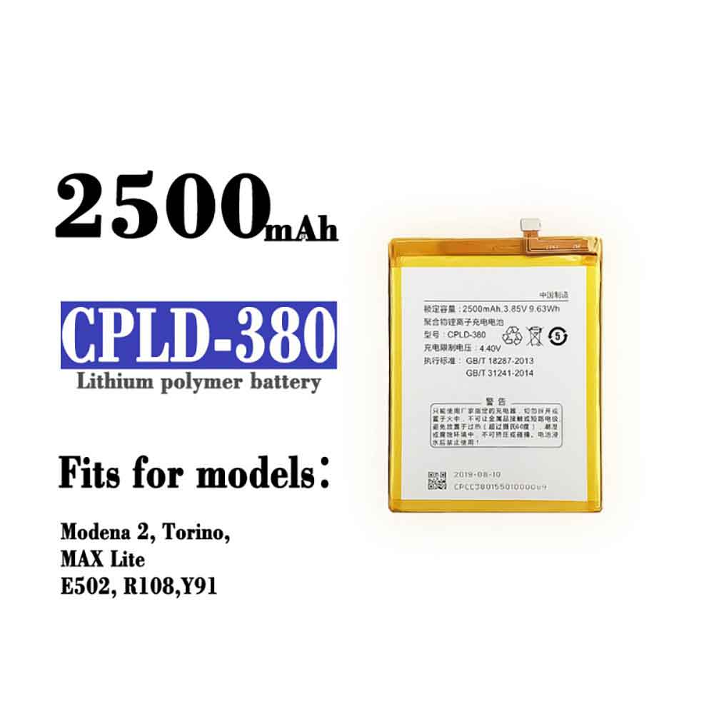 3.85V 4.4V 2500mAh/9.63WH CPLD-380 Smartphone Battery for Coolpad Modena 2 E502