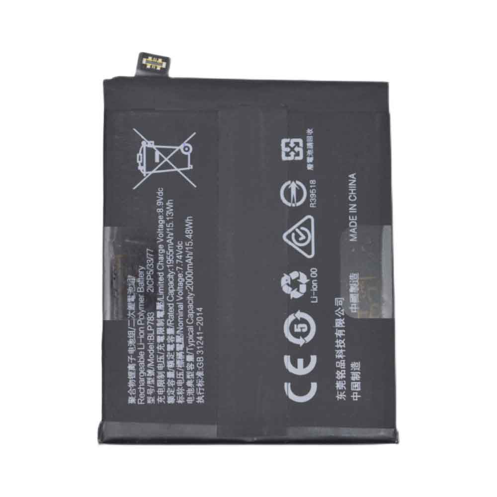 7.74V 8.9V 2000MAH/15.48WH BLP783 Smartphone Battery for Oppo Reno Ace 2