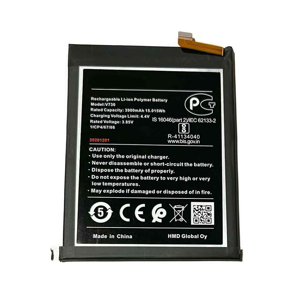 3.85V 4.4V 3900mAh/15.015WH V730 Smartphone Battery for Nokia V730