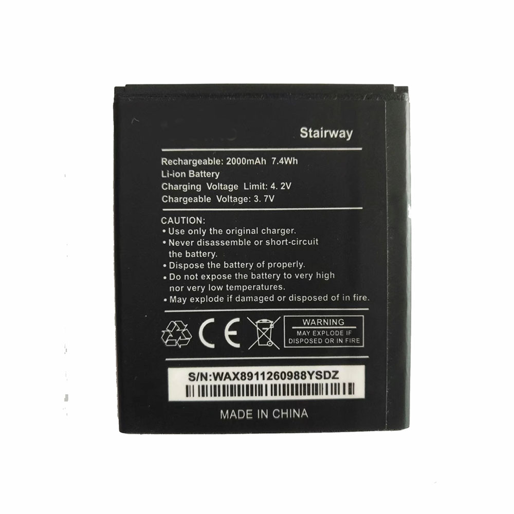 3.7V/4.2V 2000mAh/7.4WH Wiko Stairway Replacement Battery