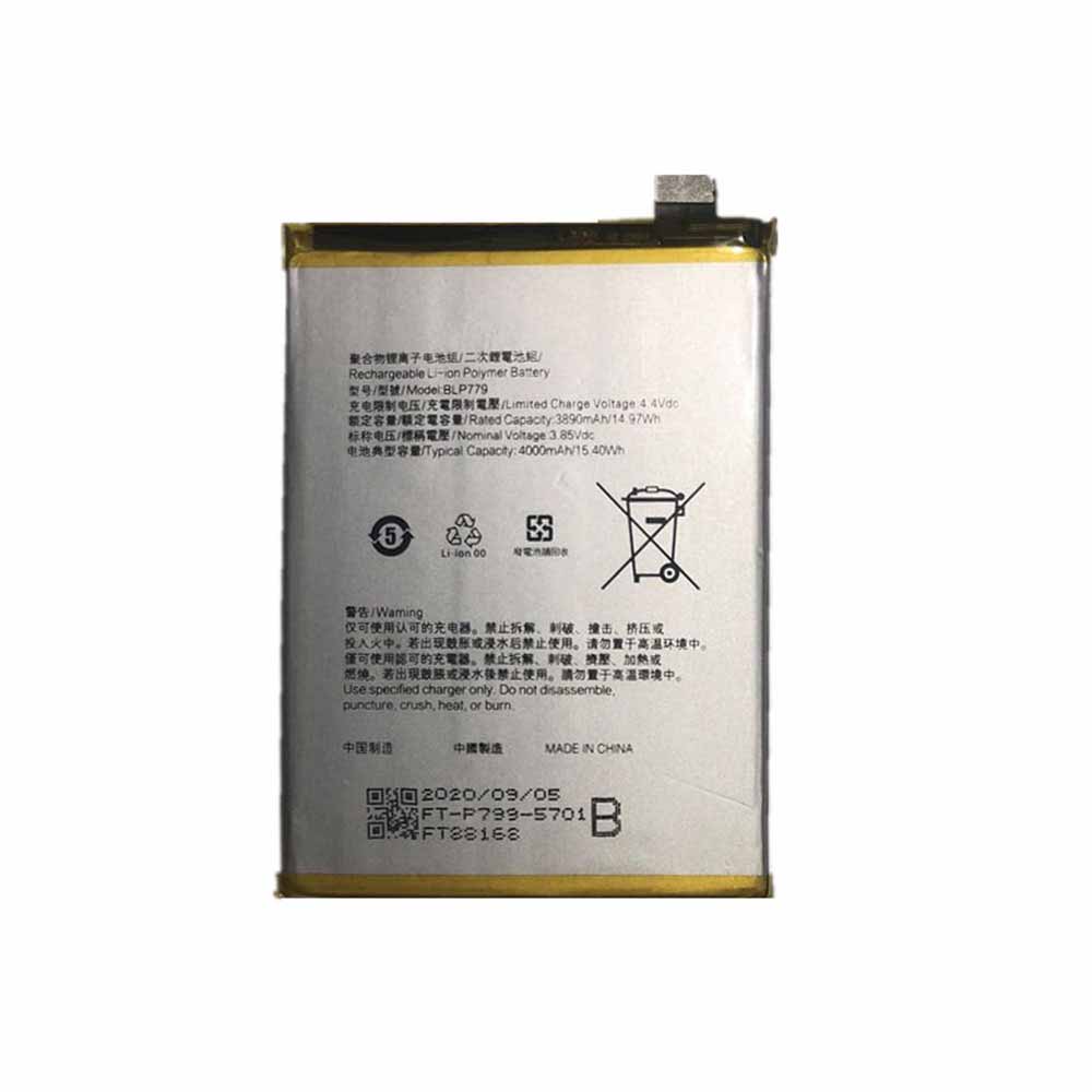 3.85V/4.4V 3890mAh/14.97WH BLP779 Smartphone Battery for OPPO A92S