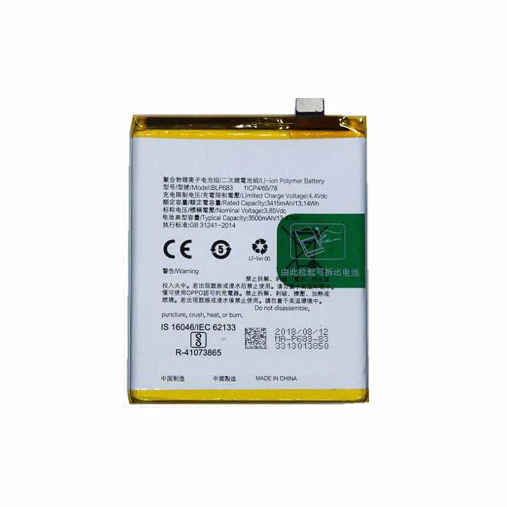 3.85V/4.4V 3415mAh/13.14WH BLP683 Smartphone Battery for OPPO A7X