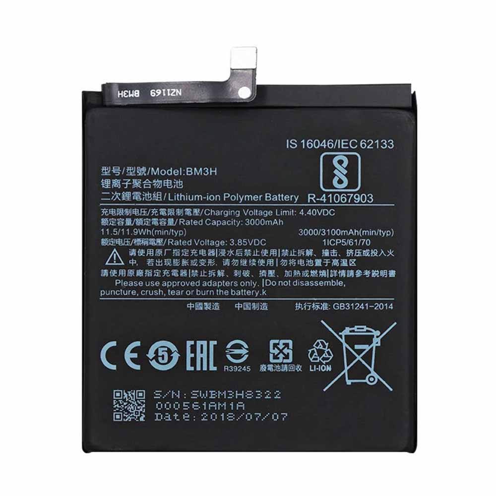 3.85V 3000mAh BM3H Smartphone Battery for Xiaomi 9Pro