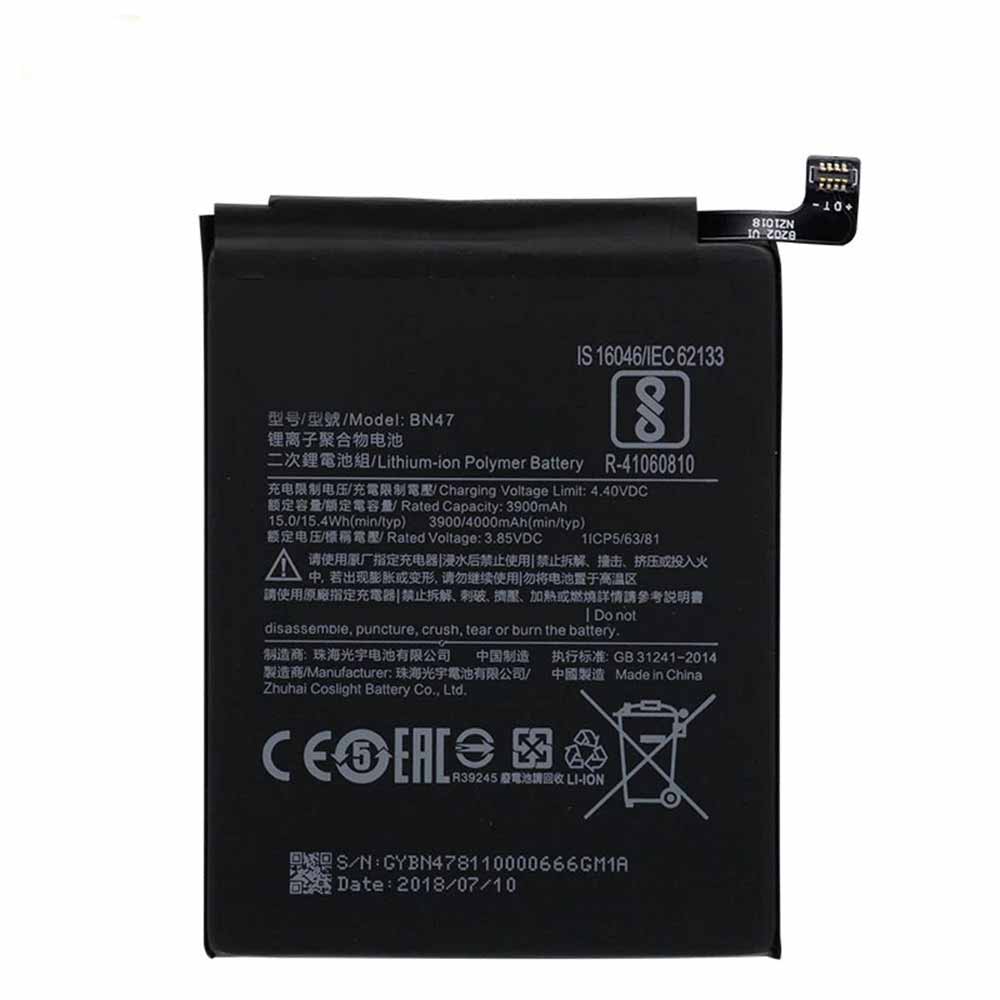 3.85V 3900mAh BN47 Smartphone Battery for Xiaomi Redmi 6 Pro