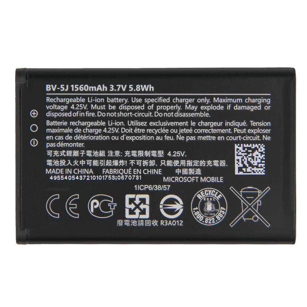 3.7V 4.25V 1560mAh/5.8WH BV-5J Smartphone Battery for Nokia Lumia 435 RM1069 RM1070 RM1071