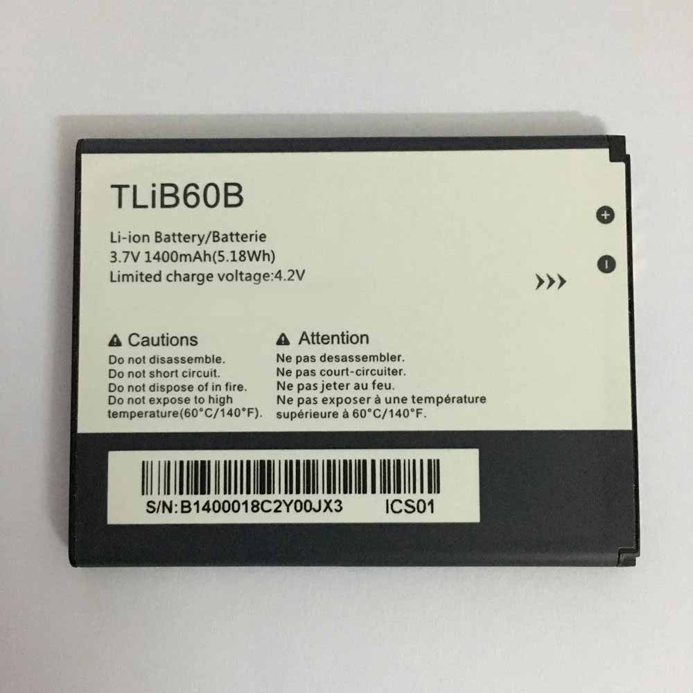 3.7V/4.2V 1400mAh/5.18WH TLiB60B Smartphone Battery for Alcatel Phone